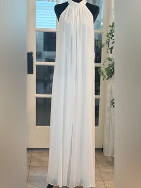 MSK White Halter Maxi Dress